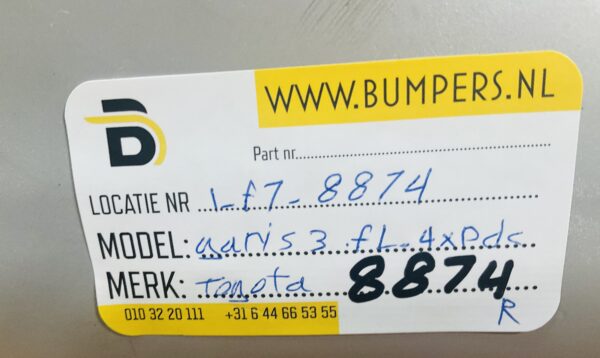 Bumper Toyota Yaris 3 Facelift 52453-0d000 Achterbumper 1-F7-8874R