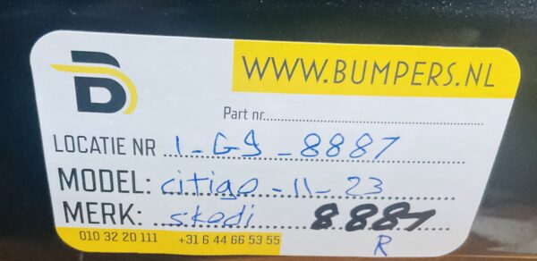Bumper Skoda Citigo 2011-2023 1ST807421 Achterbumper 1-E9-8887R
