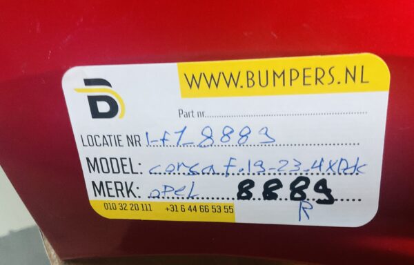 Bumper Opel Corsa F 2019-2023 4Xpdc 39182039 Achterbumper 1-F7-8889R