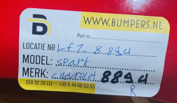 Bumper Chevrolet Spark 95965495 Achterbumper 1-F7-8894R