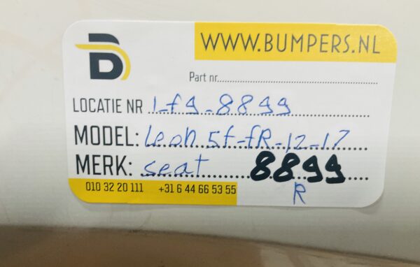 Bumper Seat Leon 5F 5F0807487 FR 4XPdc Achterbumper 1-F9-8899R