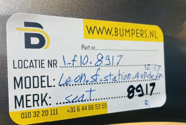 Bumper Seat Leon 5F Station FR 4Xpdc 5F9807487 Achterbumper 1-F10-8917R