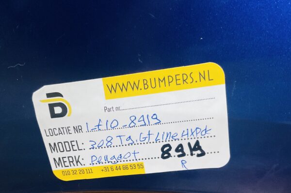 Bumper Peugeot 308 9677960477 T9 Gtline 4XPdc Achterbumper 1-F10-8919R