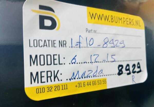 Bumper Mazda 6 2012-2015 GJR9-50221 4XPdc Achterbumper 1-F10-8929R