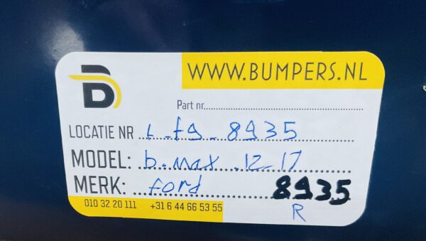 Bumper Ford Bmax B-max 2012-2017 AV11-17960 Achterbumper 1-F9-8935R