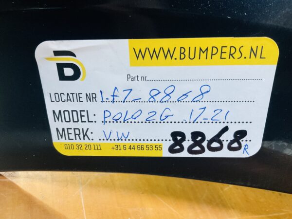 Bumper Volkswagen Polo 2G 2G6807421 4Xpdc Achterbumper 1-F7-8868R