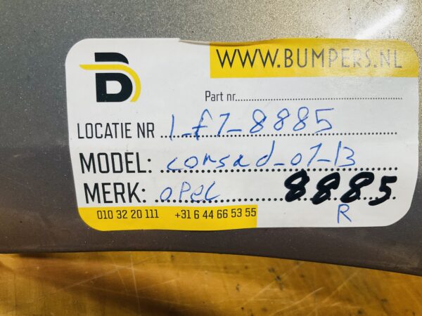 Bumper Opel Corsa D 2007-2013 13179916HB5 Achterbumper 1-F7-8885R