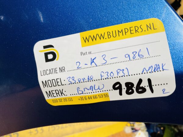 BUMPER BMW 3 Serie F30 F31 MPakket M-Pakket 4xpdc VOORBUMPER 2-K3-9861z