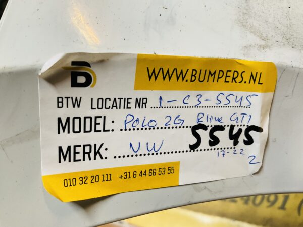 BUMPER Volkswagen Polo 2G R-Line Rline GTI 2017-2022 VOORBUMPER 1-C3-5545z