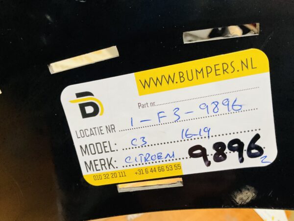 BUMPER Citroen C3 2016-2019 VOORBUMPER 1-F3-9896z