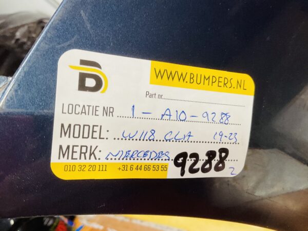BUMPER Mercedes CLA W118 6xpdc 2019-2023 VOORBUMPER 1-A10-9288z