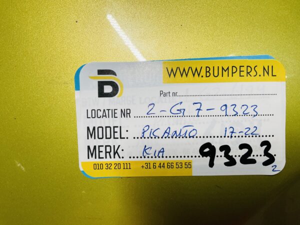 BUMPER Kia Picanto 2017-2021 VOORBUMPER 2-G7-9323z