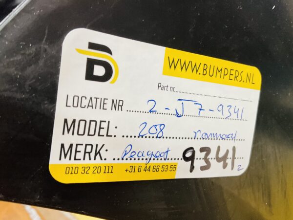 BUMPER Peugeot 208  Normaal 2019-2022 VOORBUMPER 2-J7-9341z