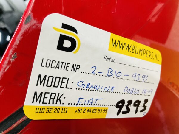 BUMPER Fiat Doblo 735461211 2010-2014 VOORBUMPER 2-B10-9393z