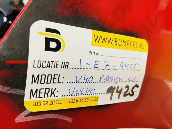 BUMPER Volvo V40 Rdesign R-Design Geen KLS VOORBUMPER 1-E7-9425z