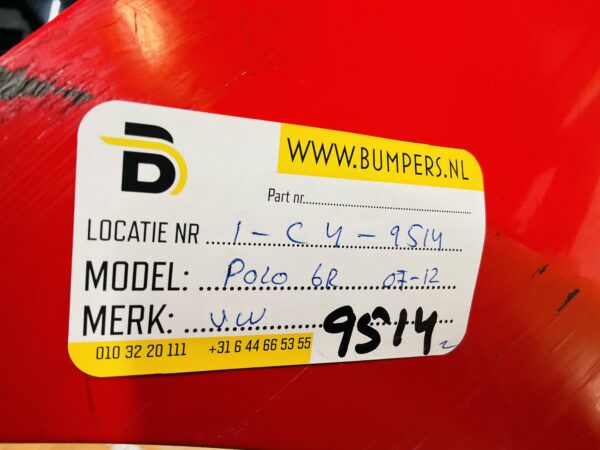 BUMPER Volkswagen Polo 6R kls 2007-2012 VOORBUMPER 1-C4-9514z