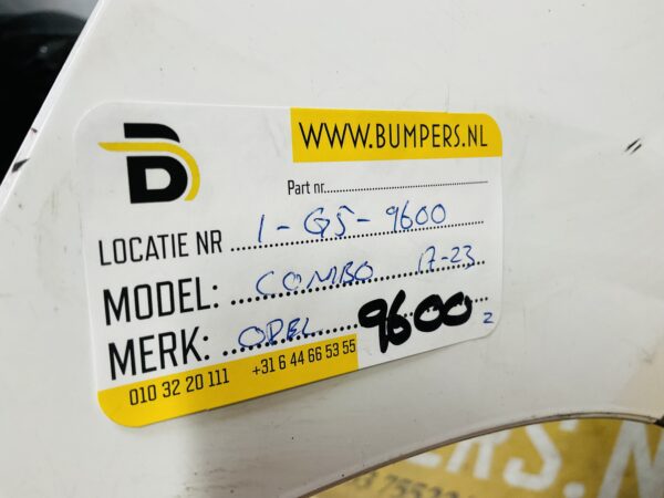 BUMPER Opel Combo 6xpdc 2017-2023 VOORBUMPER 1-G5-9600z