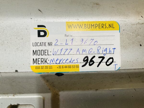 Zijskirt Mercedes A Klasse W177 AMG A1776901801 Rechts Dorpel 2-L1-9670T