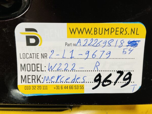 Zijskirt Mercedes S Klasse W222 A2226981854 Rechts Dorpel 2-L1-9679T