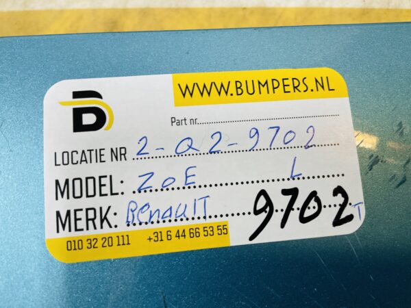 Zijscherm Renault Zoe  631018491P Scherm Links 2-Q2-9702T
