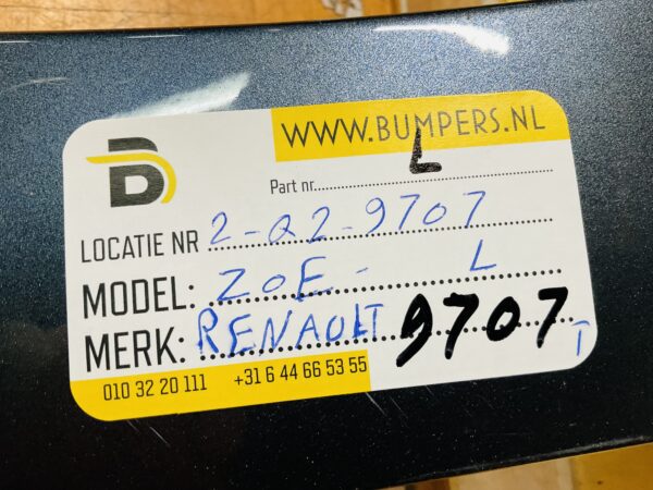 Zijscherm Renault Zoe  631018491R Scherm Links 2-Q2-9707T