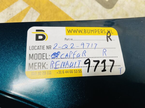 Zijscherm Renault Captur 631002106R 2012-2019 Scherm Rechts 2-Q2-9717T