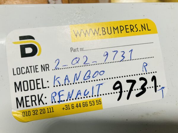 Zijscherm Renault Kangoo 631003601R Scherm Rechts 2-Q2-9731T
