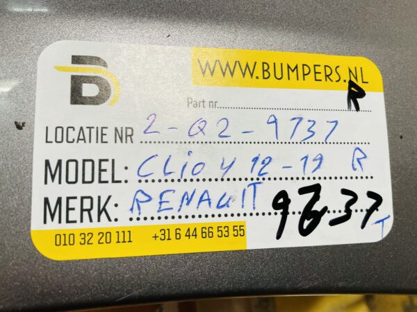 Zijscherm Renault Clio 4 631005941R 2012-2019 Scherm Rechts 2-Q2-9737T