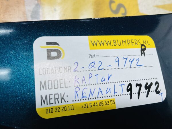 Zijscherm Renault Captur 631002106R Scherm Rechts 2-Q2-9742T