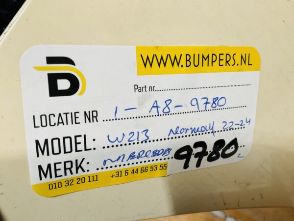 BUMPER Mercedes E Klasse W213 Normaal 2022-2024 VOORBUMPER 1-A8-9780z