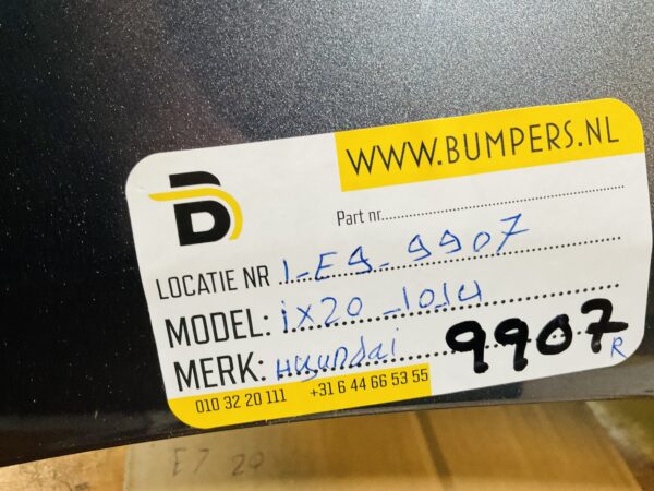 BUMPER Hyundai ix20 2010-2014 ACHTERBUMPER 1-E9-9907R