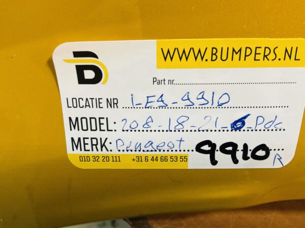 BUMPER Peugeot 208 6xpdc 2018-2023 ACHTERBUMPER 1-E9-9911R