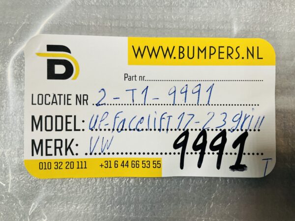 Grille Volkswagen Up Facelift  2017-2023 Bumper Grill 2-T1-9991T