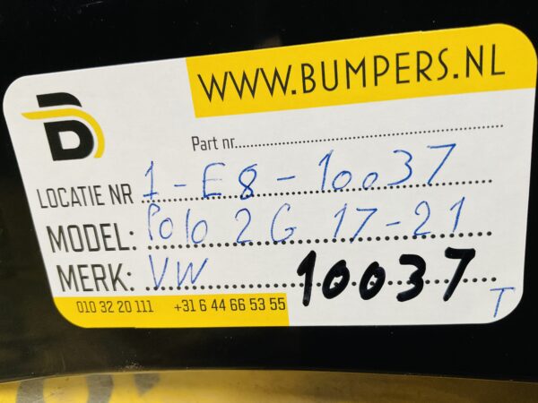Bumper Volkswagen Polo 2G 2017-2021 2G6807421 Achterbumper 1-E8-10037R