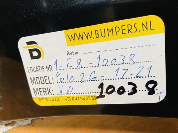 Bumper Volkswagen Polo 2G 2017-2021 2G6807421 Achterbumper 1-E8-10038R