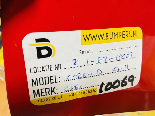 Bumper Opel Corsa D 2007-2011 Achterbumper 1-E7-10069R