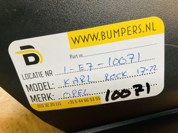 Bumper Opel Karl Rock 2017-2022 Achterbumper 1-E7-10071R