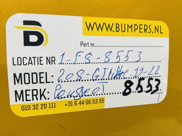 Bumper Peugeot 208 GT line GT-Line 2019-2023 Achterbumper 1-F8-8553R