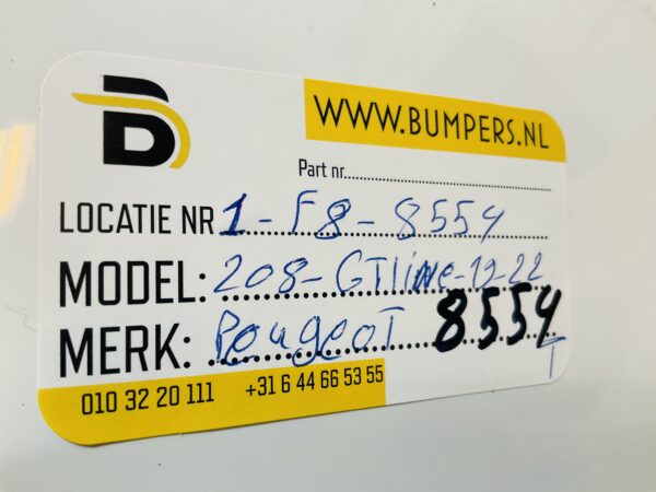 Bumper Peugeot 208 GT line GT-Line 2019-2023 Achterbumper 1-F8-8554R