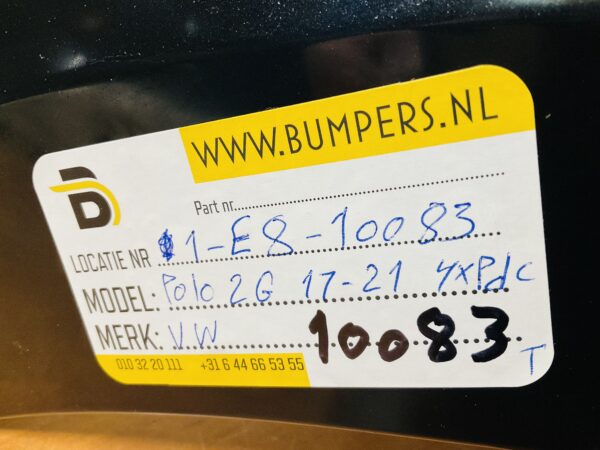 Bumper Volkswagen Polo 2G 4xpdc 2G6807421 2017-2021 Achterbumper 1-E8-10083T