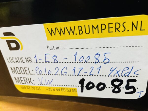 Bumper Volkswagen Polo 2G 4xpdc 2G6807421 2017-2021 Achterbumper 1-E8-10085T