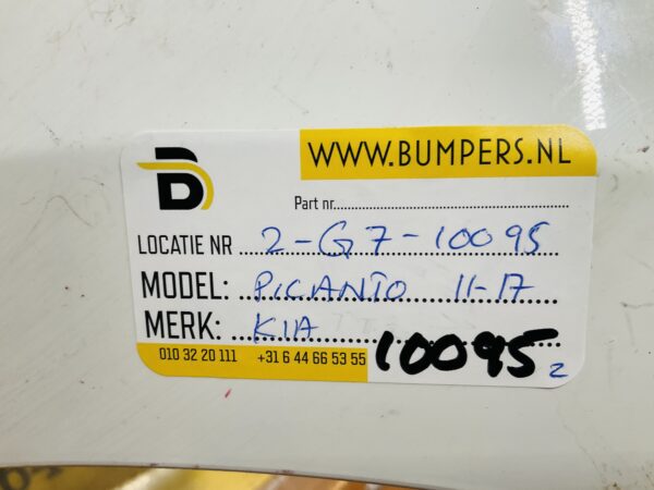 BUMPER Kia Picanto 3 Deur + Grill 2011-2017 VOORBUMPER 2-G7-10095z