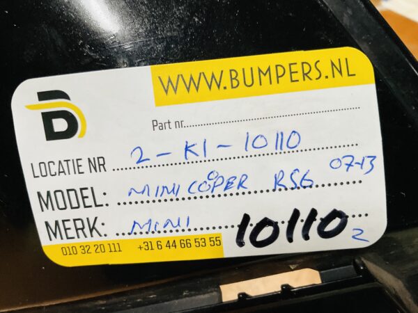 BUMPER Mini Cooper R56 2007-2013 VOORBUMPER 2-K1-10110z