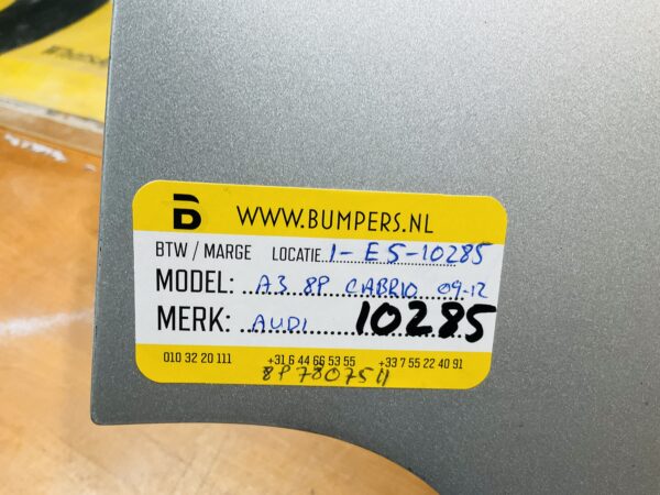 Bumper Audi A3 8P Cabrio 8P7807511 2009-2012  Achterbumper 1-E5-10285T