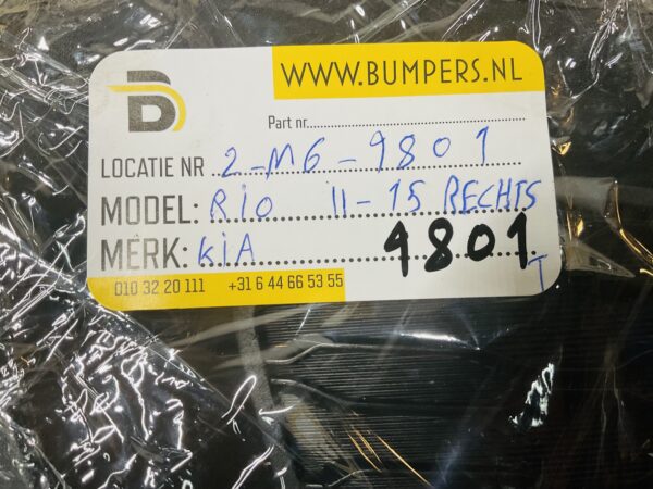Bumper Rooster Kia Rio 2011-2015 Recht Rooster Grill 2-M6-9801T