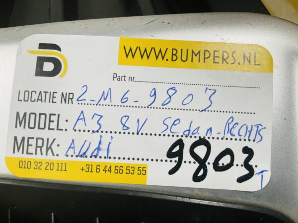 Bumper Rooster Audi A3 8V Sedan  Recht Rooster Grill 2-M6-9803T