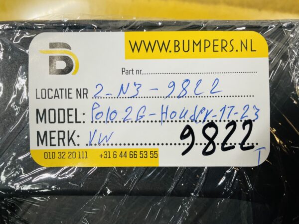 Grill Houder Volkswagen Polo 2G 2017-2023 Gril Houder 2-N3-9822T