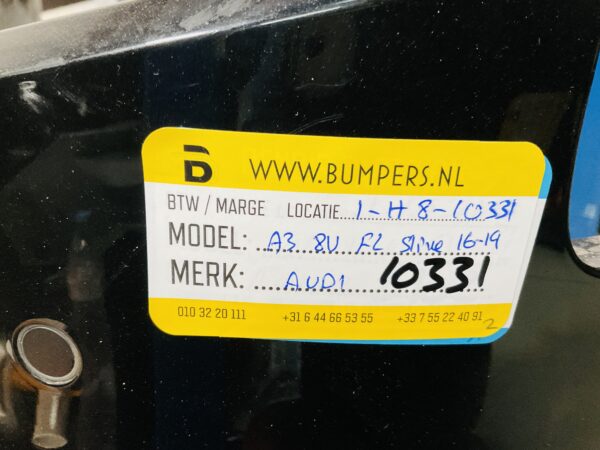 BUMPER Audi A3 8V Sline S-Line Facelift SEDAN 2016-2019  VOORBUMPER 1-H8-10331z