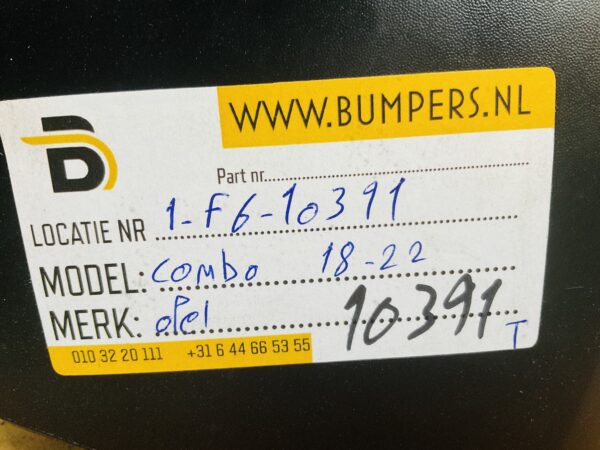 Bumper Opoel Combo 2018-2022 9816766580 Achterbumper 1-F6-10391T