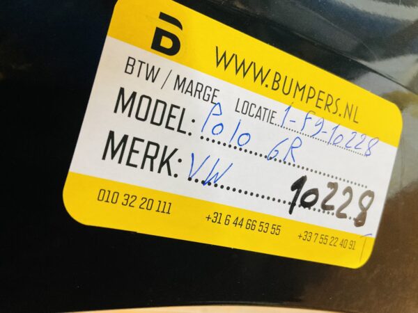 Bumper Volkswagen Polo 6R 6R6807421BK Achterbumper 1-F9-10228T